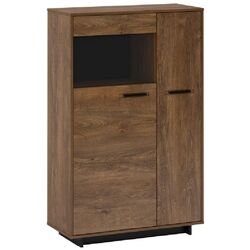 Шкаф-витрина Tempo Kondela Delis C1 Left (Oak Bolzano/Black)