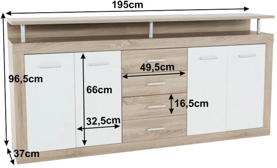 Тумба Tempo Kondela Jachim-Jyno New (Sonoma Oak/White)