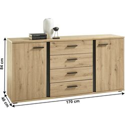 Tumba Tempo Kondela Kanode (Artizan Oak/Black) Thumb