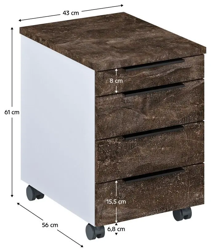 Tumba pe role Tempo Kondela Klaudius Tip 6 (Grey/Dark Concrete) - 2