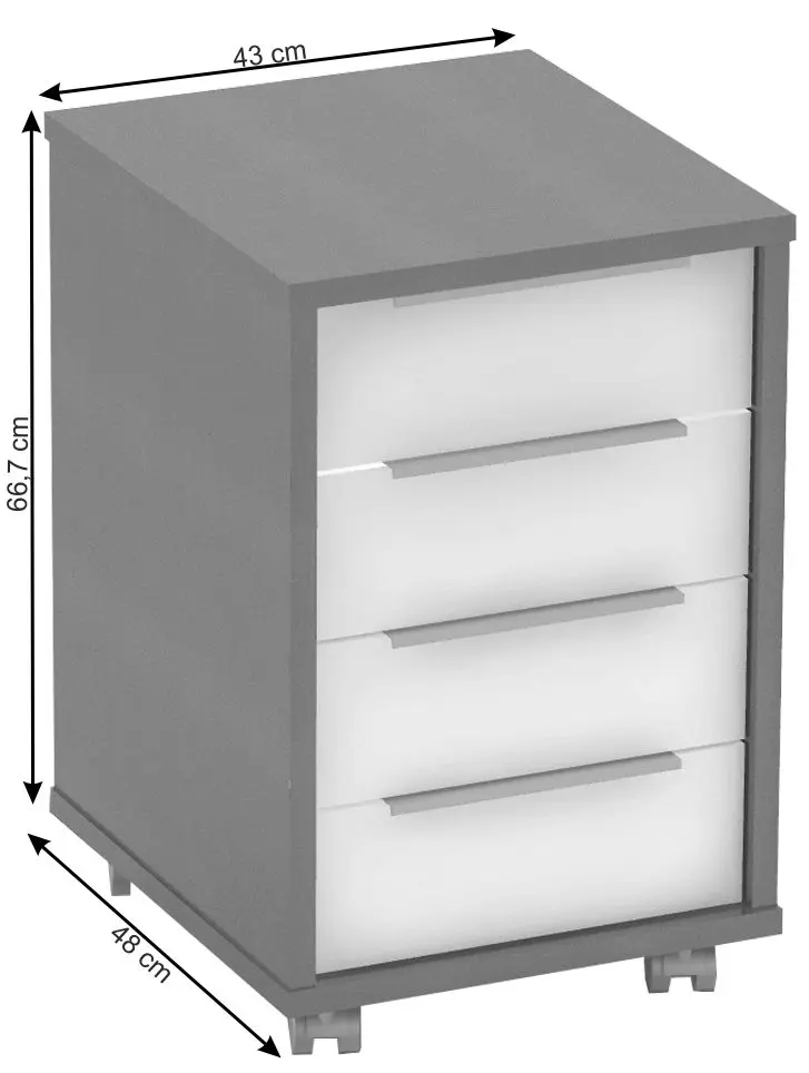 Комод Tempo Kondela Rioma New Typ 14 (Graphite/White)