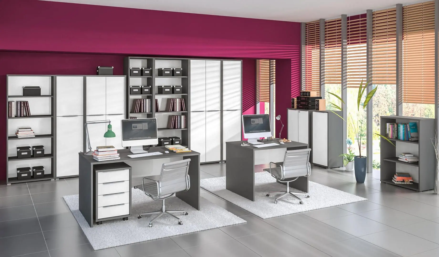 Комод Tempo Kondela Rioma New Typ 14 (Graphite/White)