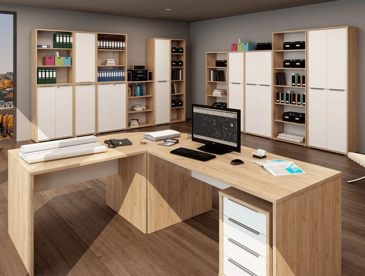 Tumba cu rotile Tempo Kondela Rioma Typ 14 (Artisan Oak/White)