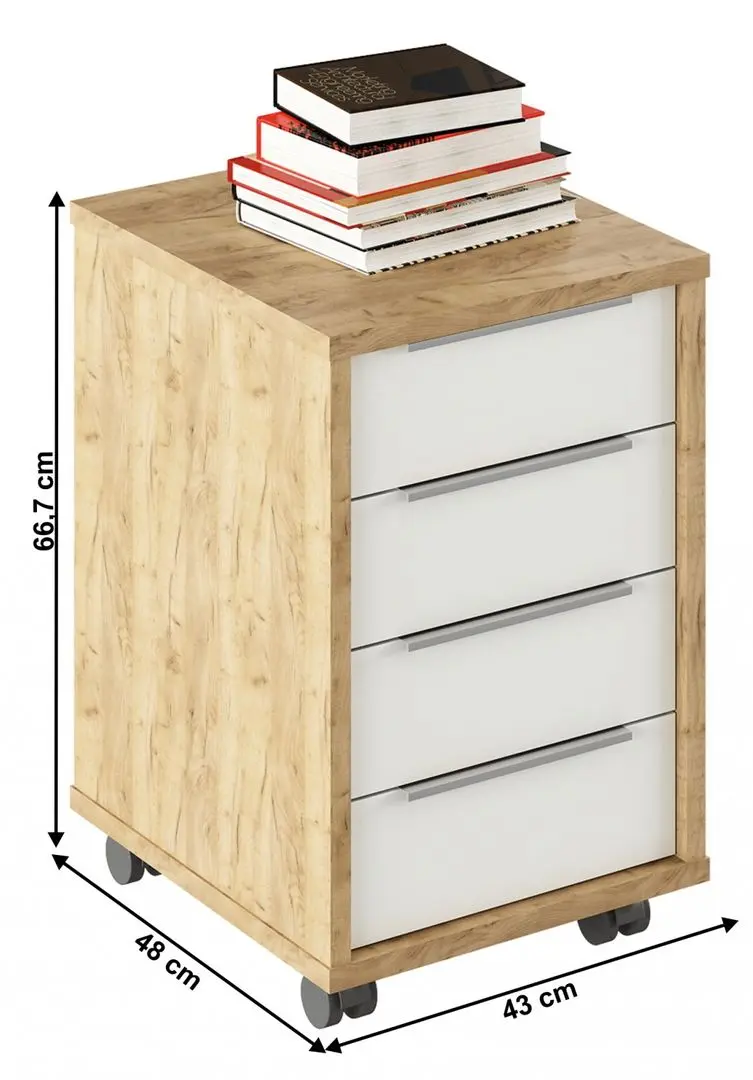 Tumba cu rotile Tempo Kondela Rioma Typ 14 (Artisan Oak/White)