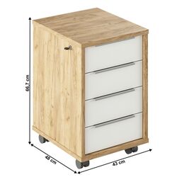 Tumba cu rotile Tempo Kondela Rioma Typ 30 (Artisan Oak/White) Thumb