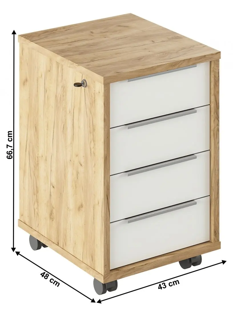 Tumba cu rotile Tempo Kondela Rioma Typ 30 (Artisan Oak/White)