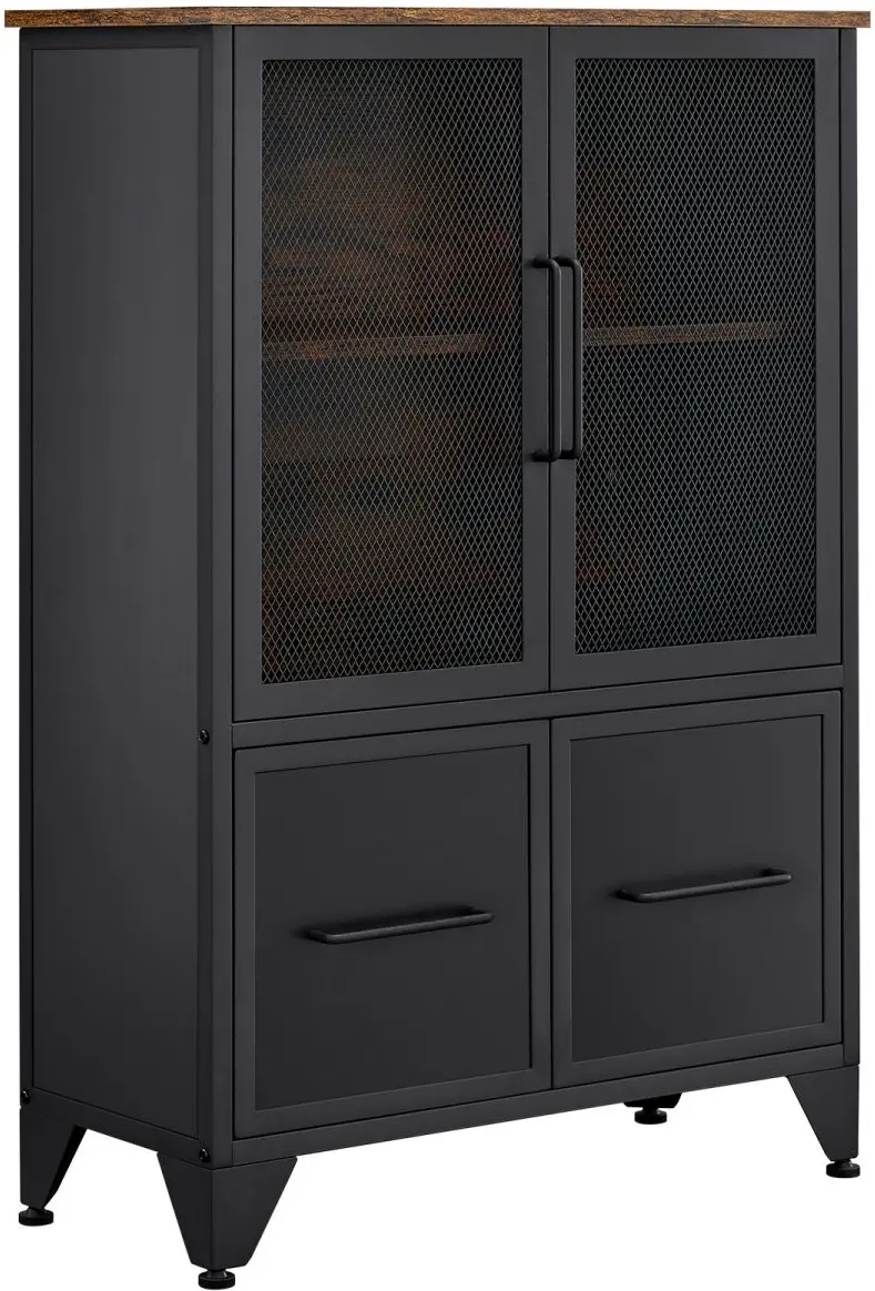 Тумба Vasagle LSC053B01 (Black/Rustic Brown) - 2