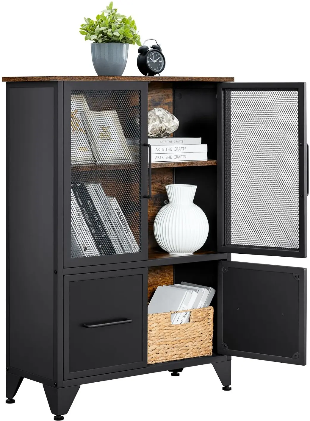 Тумба Vasagle LSC053B01 (Black/Rustic Brown) - 3