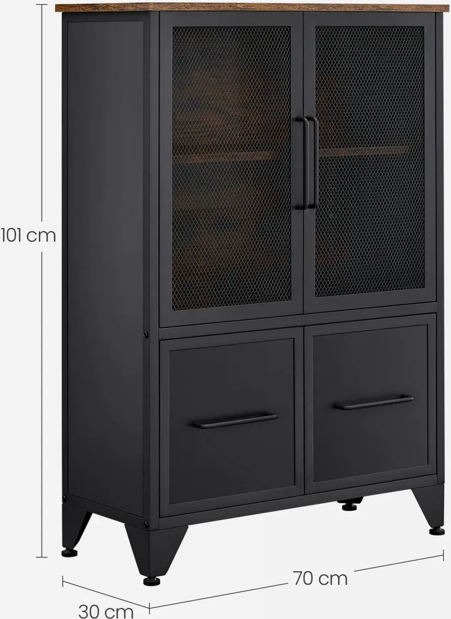 Тумба Vasagle LSC053B01 (Black/Rustic Brown) - 7