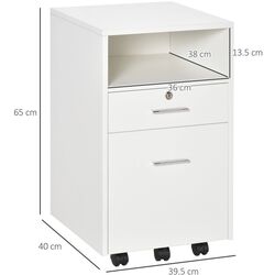 Тумба выкатная Vinsetto 924-030WT 39x40x60 cm (White) Thumb