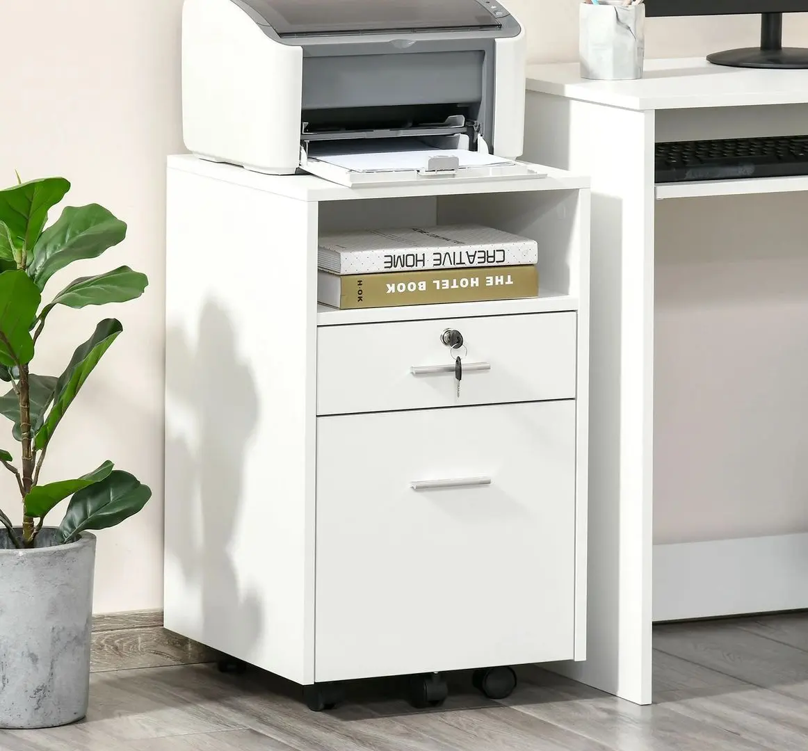 Тумба выкатная Vinsetto 924-030WT 39x40x60 cm (White)