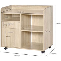 Тумба выкатная Vinsetto 924-034AK 80x40x72 cm (Oak) Thumb