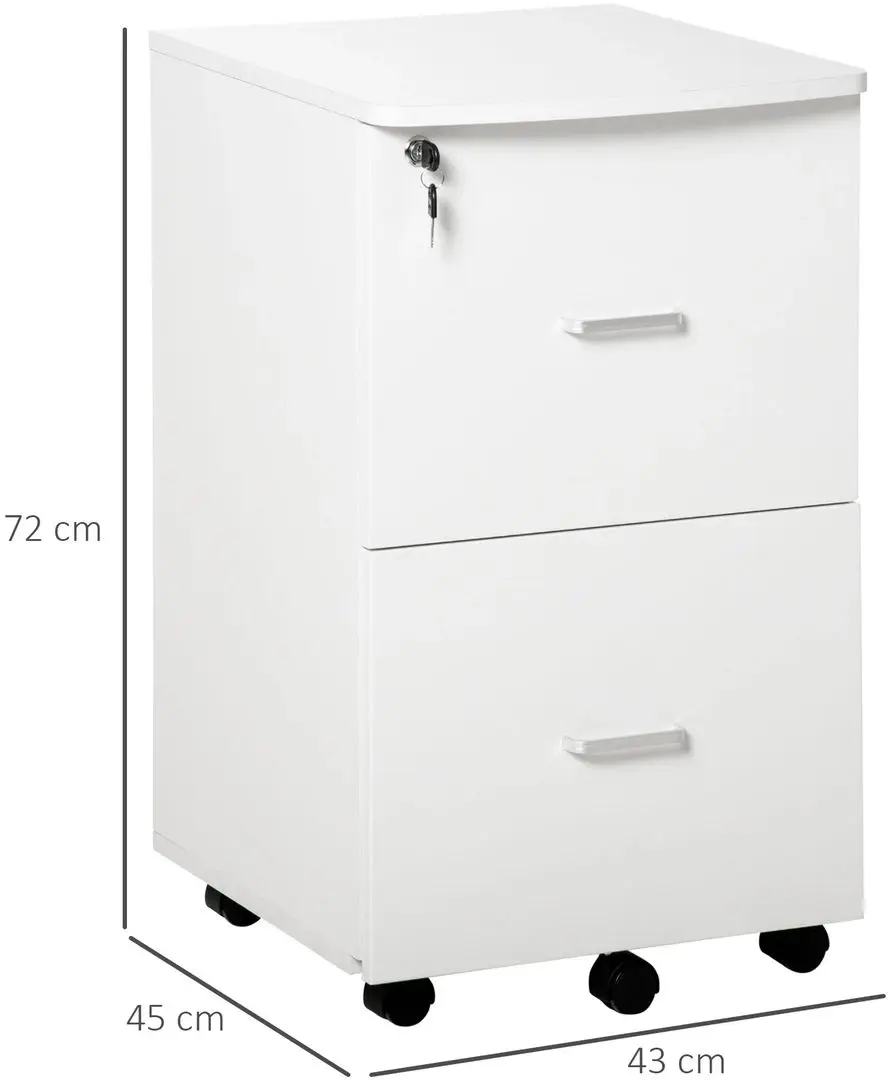 Tumba cu rotile Vinsetto 924-035WT 43x45x72 cm (White)