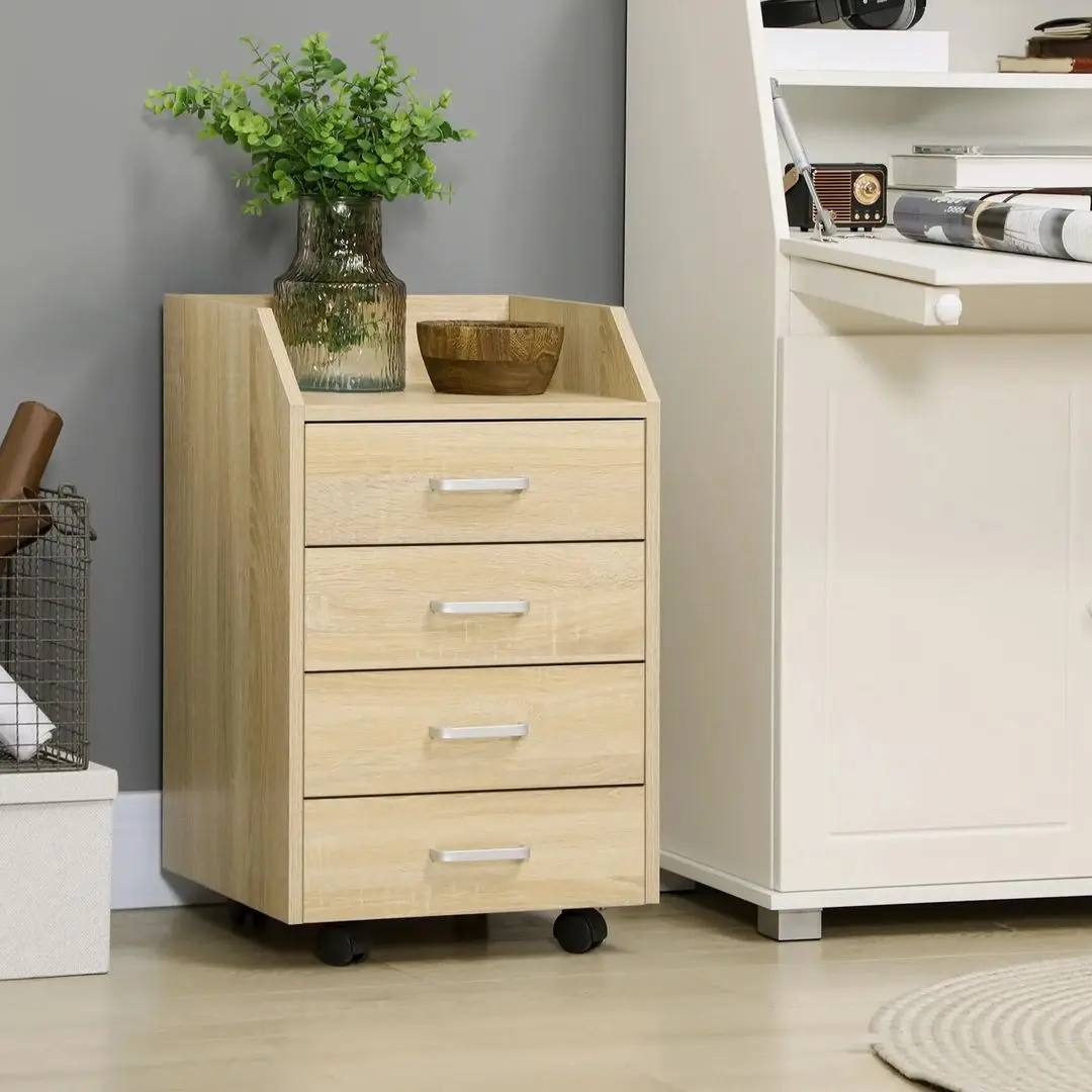 Tumba cu rotile Vinsetto 924-036ND 40x36x65 cm (Natural Wood)