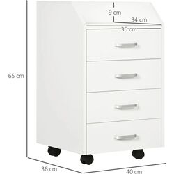 Tumba cu rotile Vinsetto 924-036WT 40x36x65 cm (White) Thumb