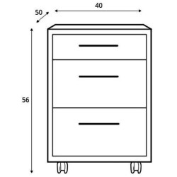 Tumba cu rotile Yasen Ofis Layn KON 3S (Sonoma Oak) Thumb