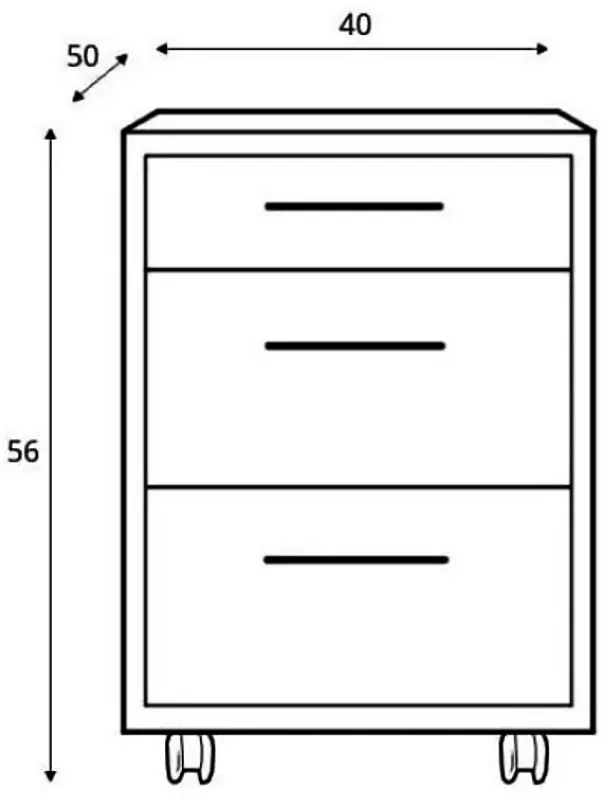 Tumba cu rotile Yasen Ofis Layn KON 3S (Sonoma Oak)