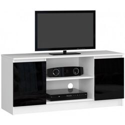 Tumba pentru TV Akord K120 2D1P (White/Black Gloss)