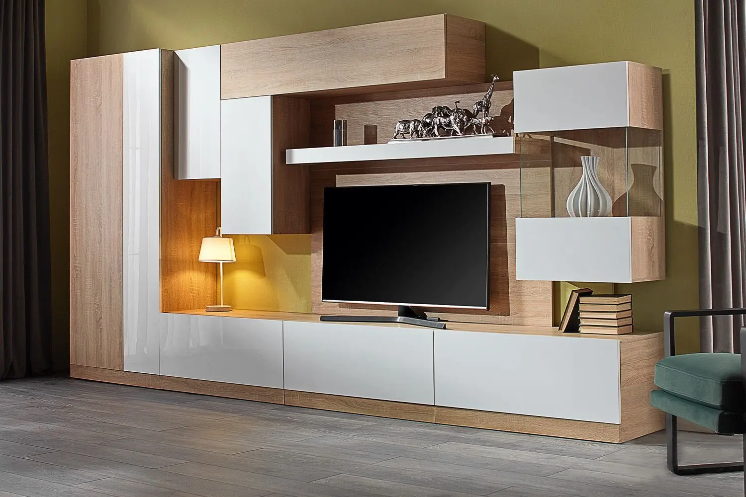 Тумба РТВ Ambianta Palermo 1.6м (Белый/Бардолино)