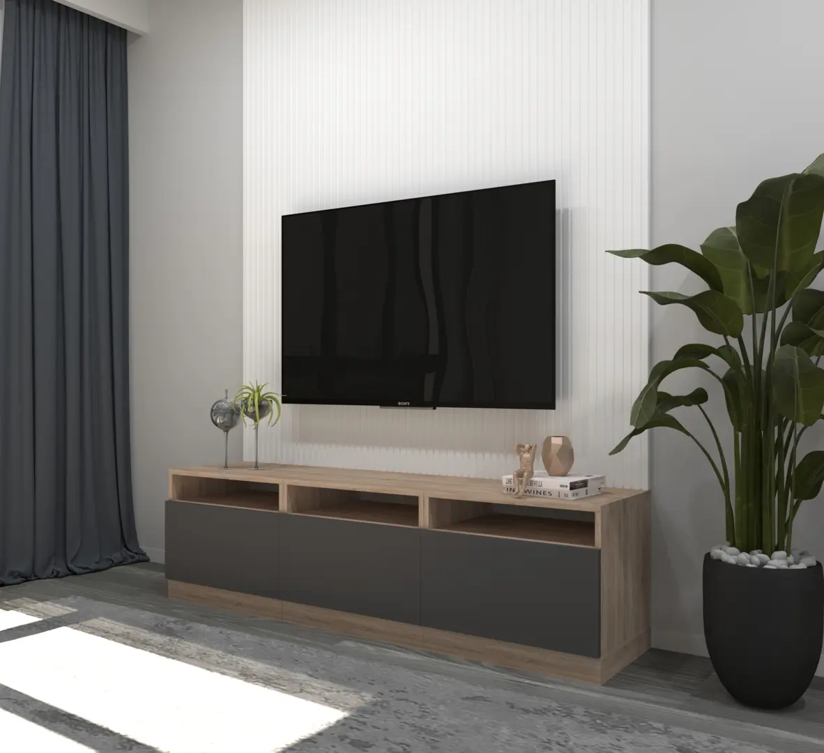 Tumba pentru TV Arta Mobilei G16 AM127 (Sonoma Oak/Graphite)