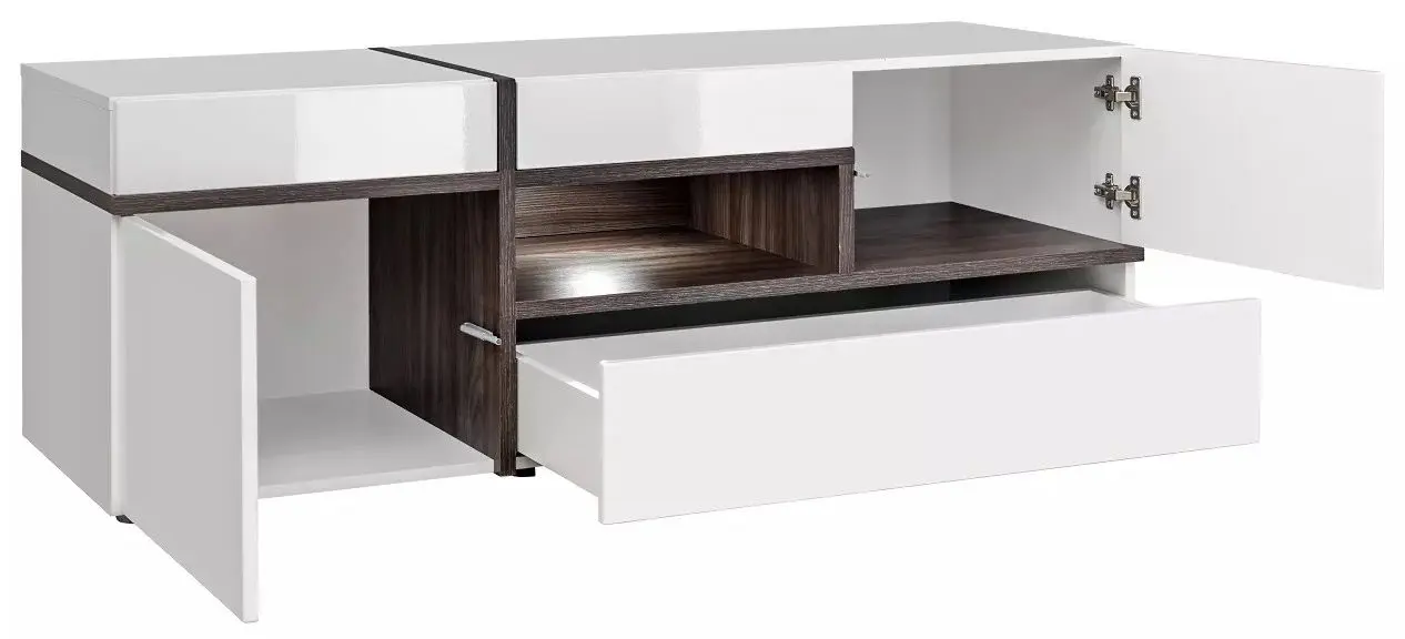 Тумба РТВ ASM Cross PEW CS RTV (White/White Gloss/Perla Elm) - 2