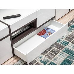 Тумба РТВ ASM Cross PEW CS RTV (White/White Gloss/Perla Elm) Thumb