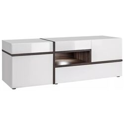 Тумба РТВ ASM Cross PEW CS RTV (White/White Gloss/Perla Elm)