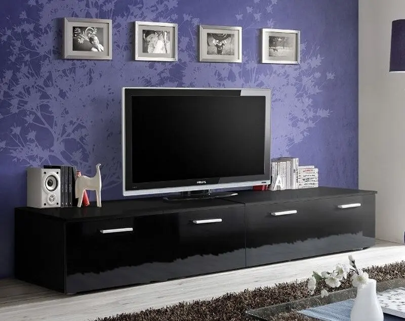 Тумба РТВ ASM Duo ZZ DU (Black Matt/Black Gloss) - 2