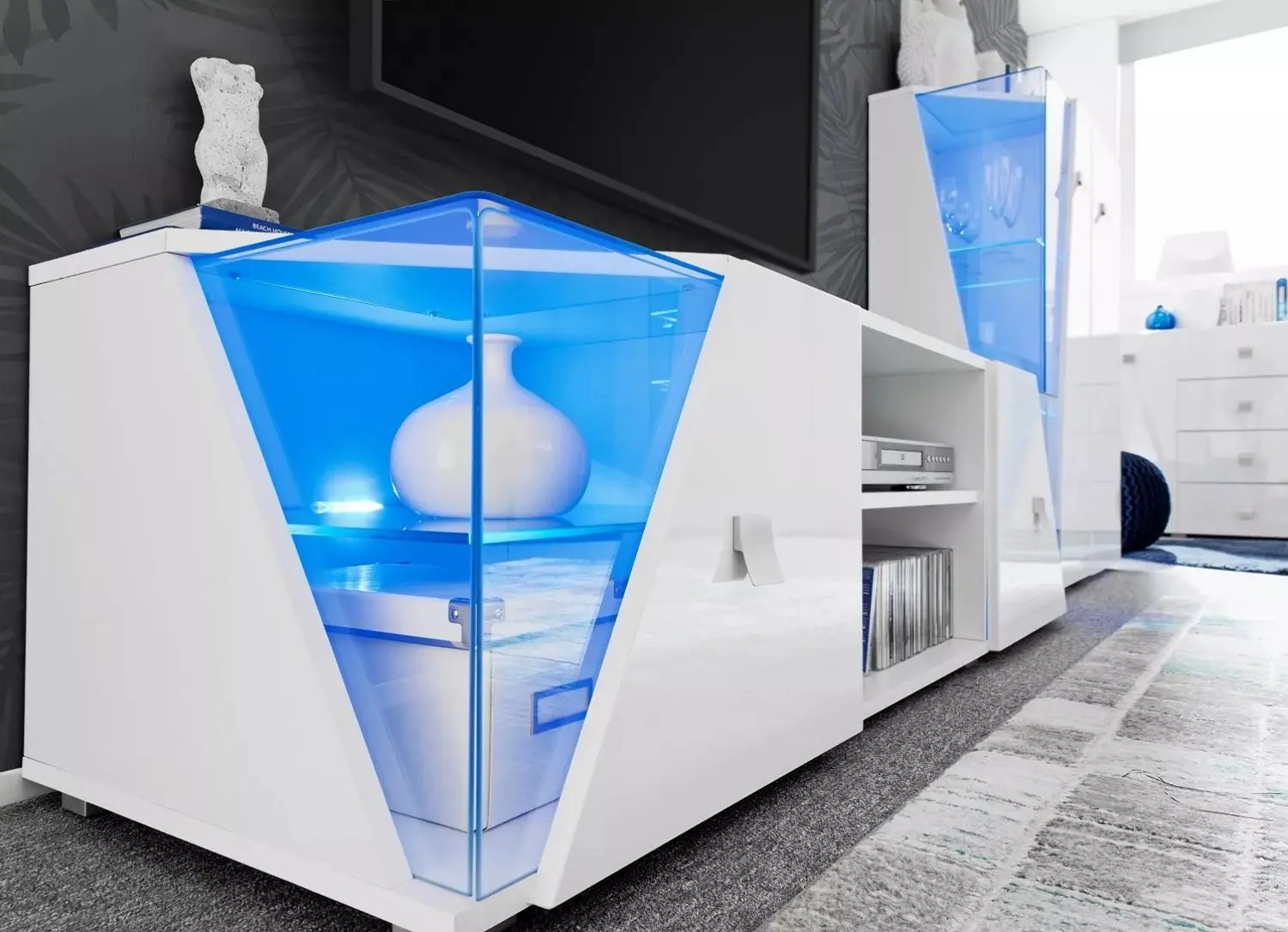 Тумба РТВ ASM Edge WW EE RTV (White/White Gloss) - 3