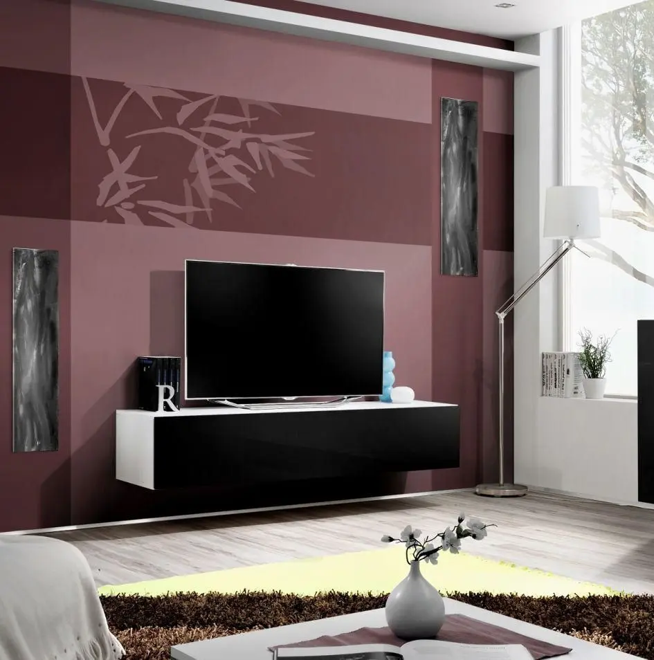 Тумба РТВ ASM Fly WS FY 30 (White Matt/Black Gloss) - 2