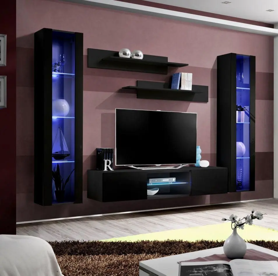 Тумба РТВ ASM Fly ZZ FY 33 (Black Matt/Black Gloss) - 2