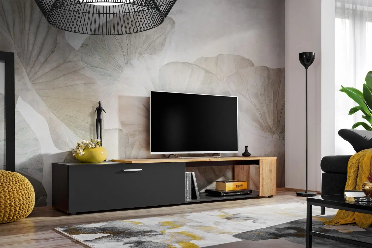 Тумба РТВ ASM Maze II ZWT MZ2 31 (Black Matt/Wotan Oak) - 3