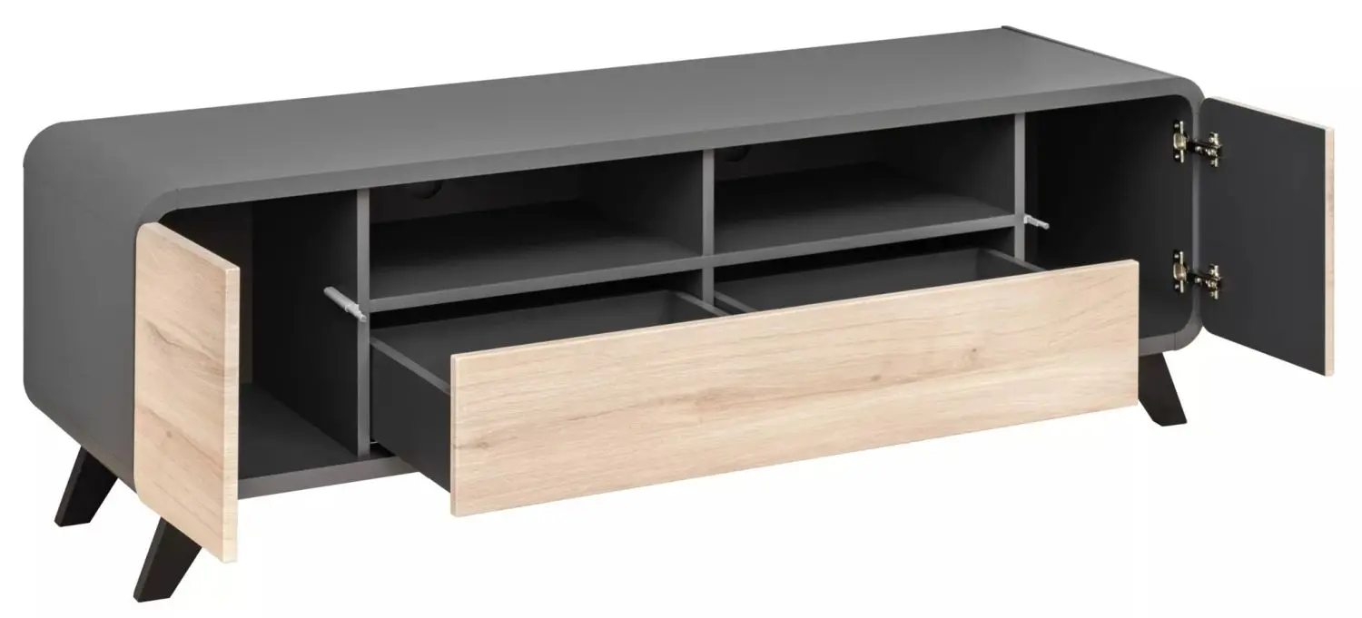 Тумба РТВ ASM Round ANRV RD RTV (Anthracite/Kronberg Oak) - 2