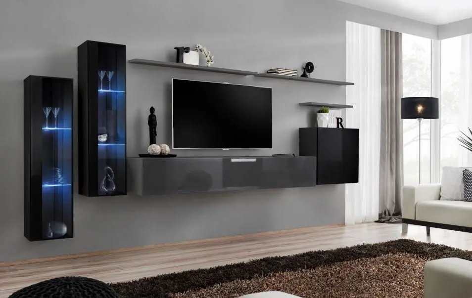 Тумба РТВ ASM Switch GG SW RTV1 (Graphite/Graphite Gloss) - 2