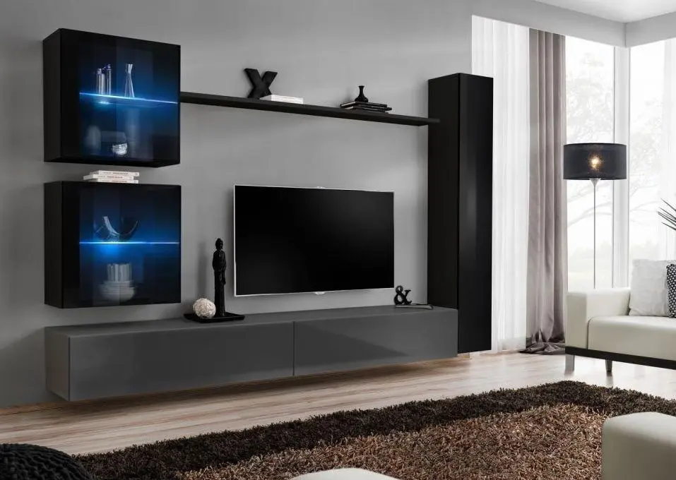 Тумба РТВ ASM Switch GG SW RTV2 (Graphite/Graphite Gloss) - 2