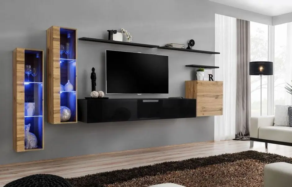 Тумба РТВ ASM Switch ZZ SW RTV1 (Black/Black Gloss) - 2