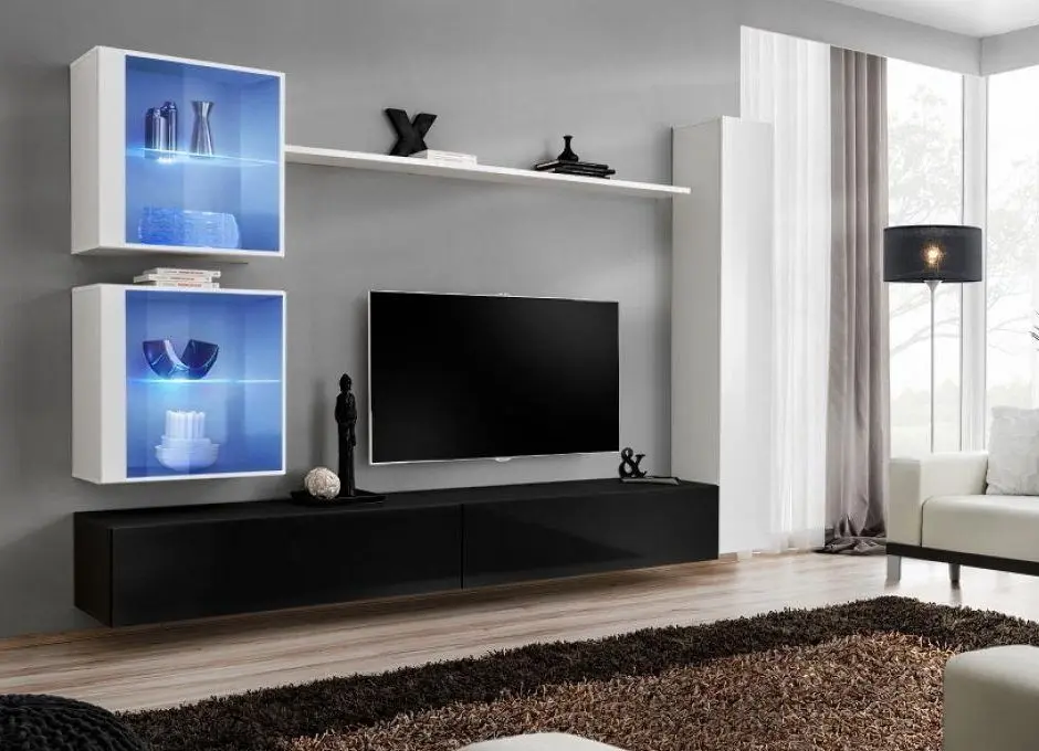 Тумба РТВ ASM Switch ZZ SW RTV2 (Black/Black Gloss) - 2