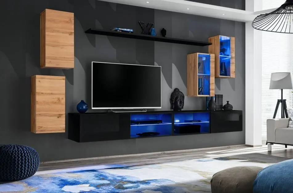 Тумба РТВ ASM Switch ZZ SW RTV4 (Black/Black Gloss) - 2