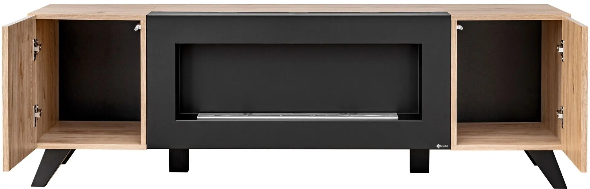 Тумба РТВ с биокамином ASM Liam HJZ LM RTV-K (Hickory Jackson/Black Matt) - 2