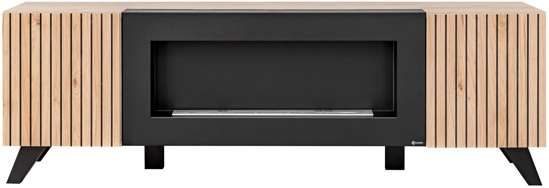 Тумба РТВ с биокамином ASM Liam HJZ LM RTV-K (Hickory Jackson/Black Matt)