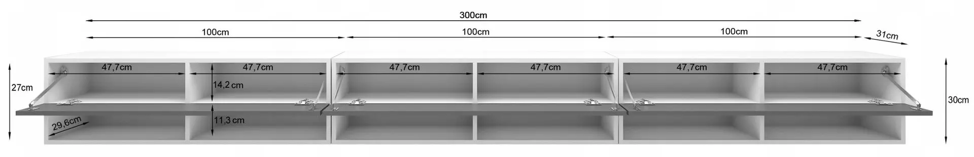 Tumba pentru TV Bratex A 300 (Wotan Oak/Black Gloss)