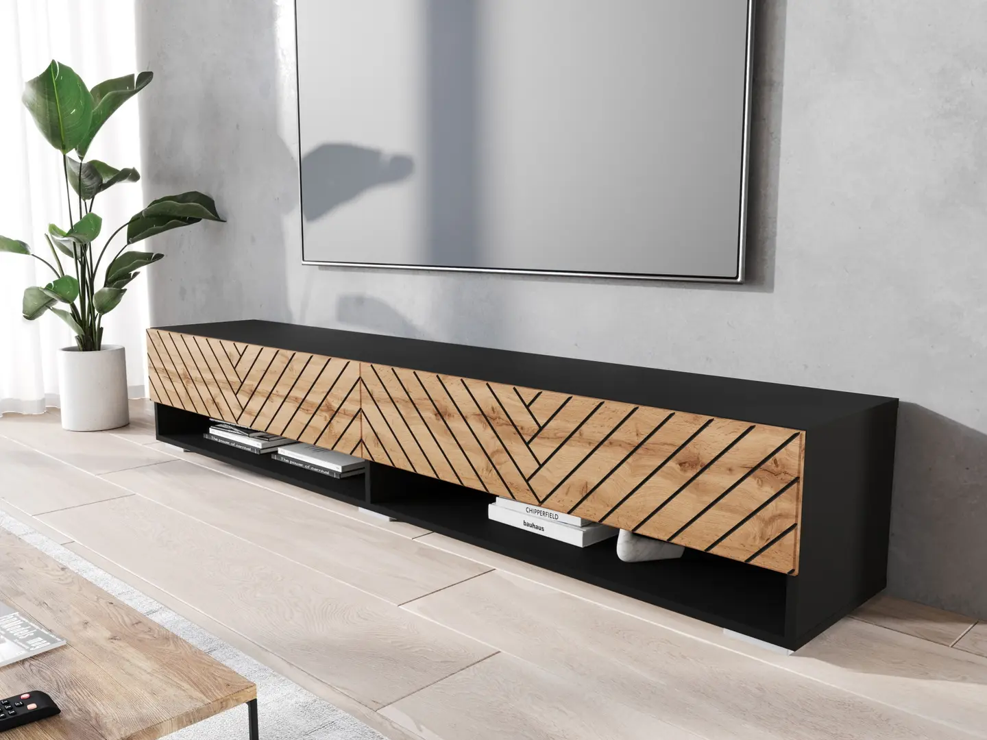 Тумба РТВ Bratex A180 (Graphite Black/Wotan Oak)