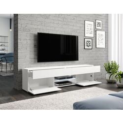 Tumba pentru TV Bratex Carrera 180 (White/White Gloss) Thumb