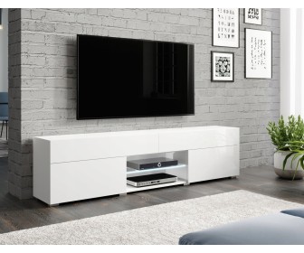 Tumba pentru TV Bratex Carrera 180 (White/White Gloss)