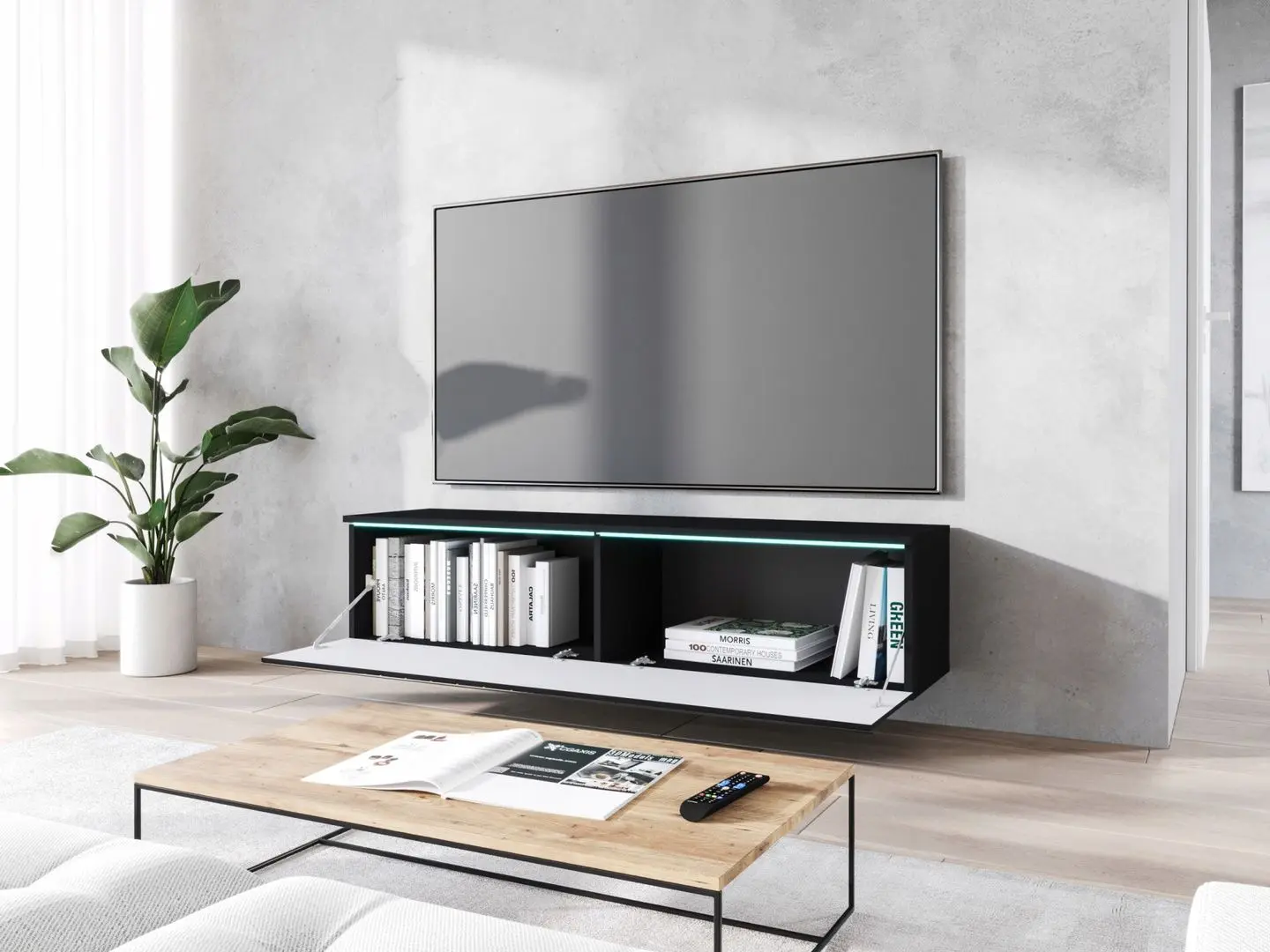 Tumba pentru TV Bratex D140 (Black/Black Graphite)