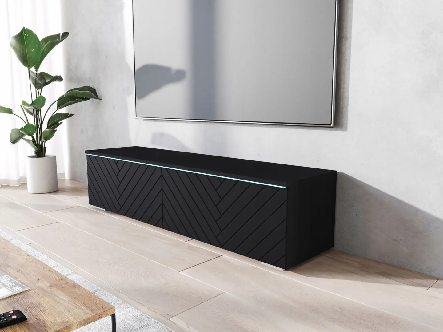 Tumba pentru TV Bratex D140 (Black/Black Graphite)