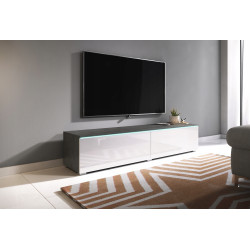 Tumba pentru TV Bratex D140 (Matera/White Gloss) Thumb