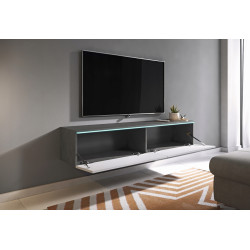 Tumba pentru TV Bratex D140 (Matera/White Gloss) Thumb