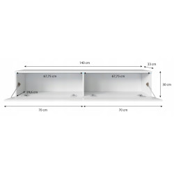 Tumba pentru TV Bratex D140 (Matera/White Gloss) Thumb