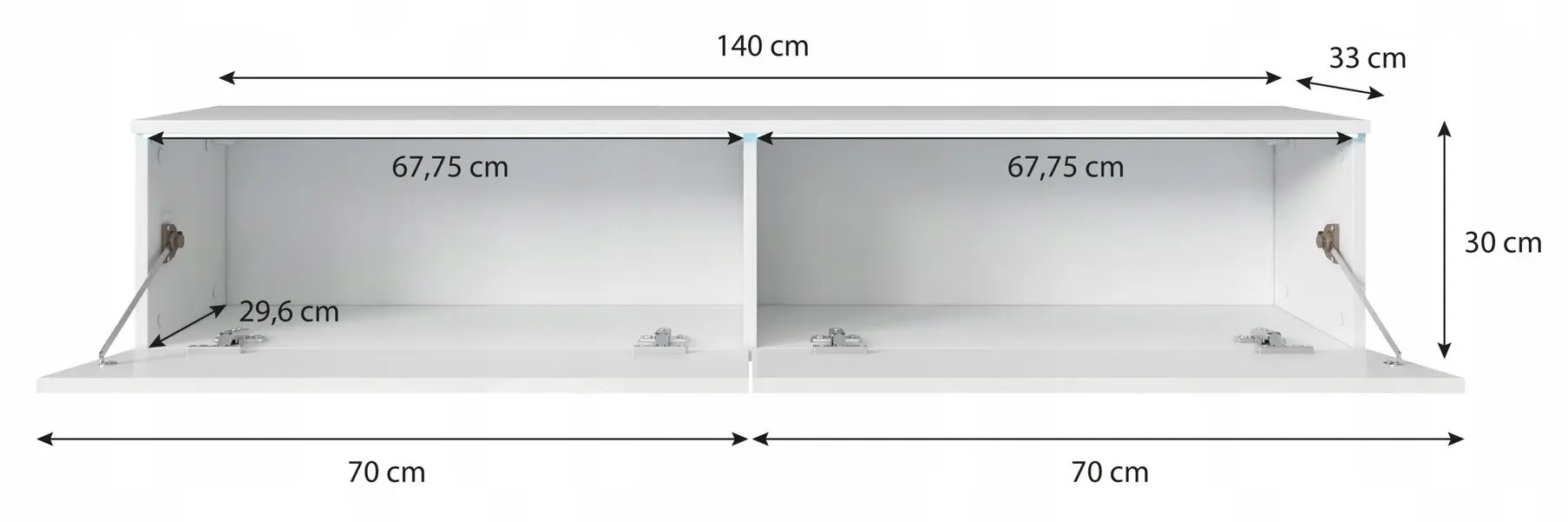 Tumba pentru TV Bratex D140 (Matera/White Gloss) - 6